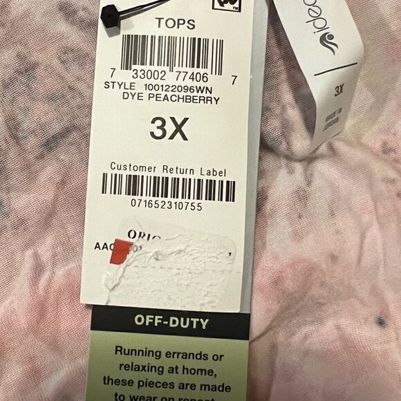 ID Ideology Plus Size Printed Tank Top in Dye Peachberry Pink Size 3X NWT - Picture 7 of 8